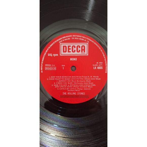 The Rolling Stones 1964 DECCA LK 4605 Mono LP – 1976 UK Press, Red Label Ex, Ex - Picture 8 of 14